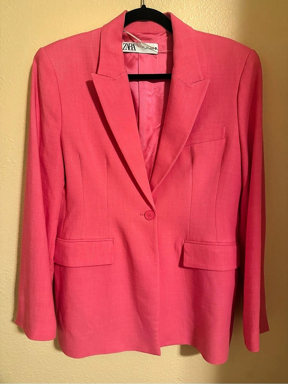 Zara Pink Blazer Size Large Like New